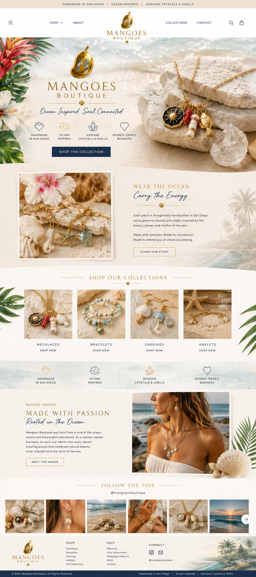 Click to view full size Mangoes Boutique website homepage design